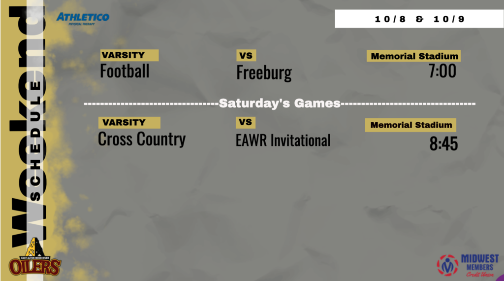 This weekend's athletic schedule