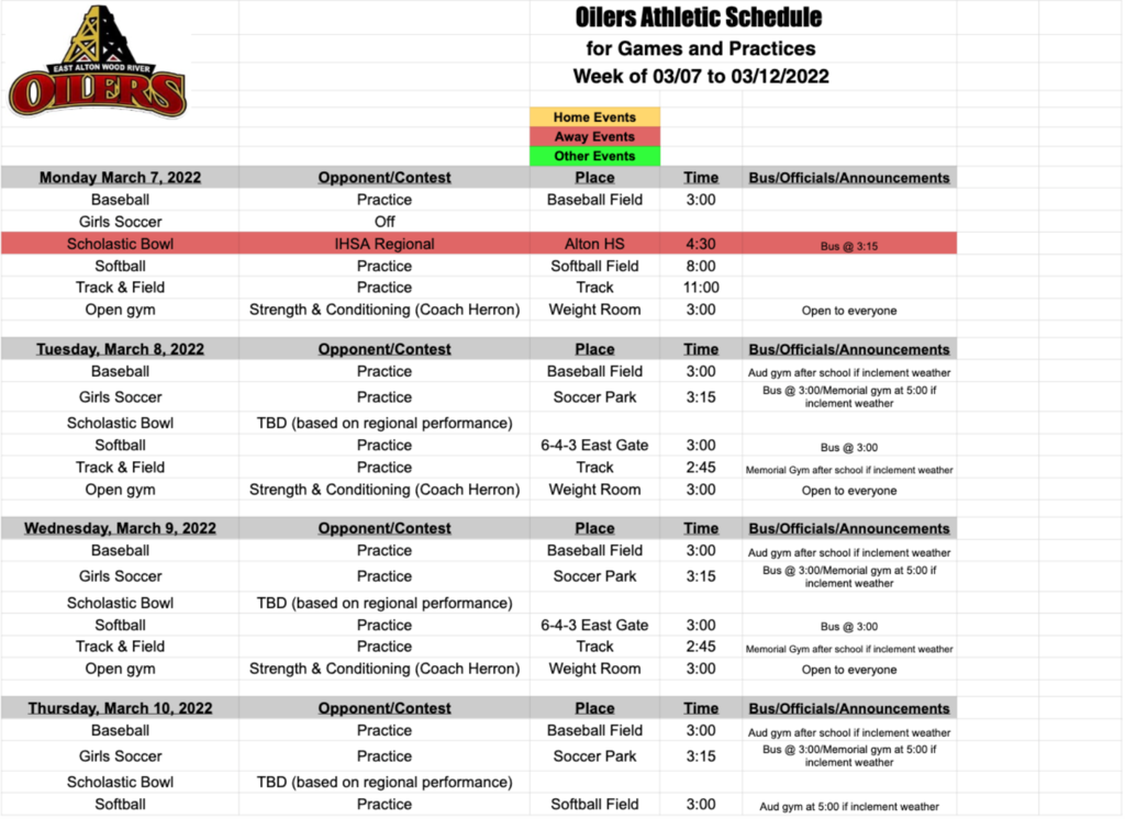 Schedule